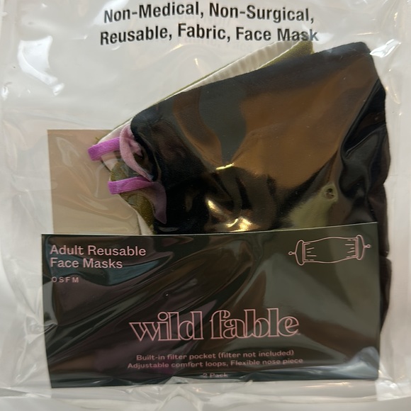 Bundle of 5 (2 packs) Adjustable Material Face Masks - Wild Fable Black/… - Picture 8 of 9